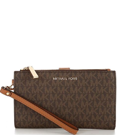 michael kors jet set signature large wristlet|mk double zip wristlet.